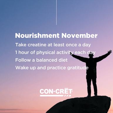 Nourishment November: CON-CRĒT®'s Holistic Wellness Challenge - CON-CRET Patented Creatine HCl
