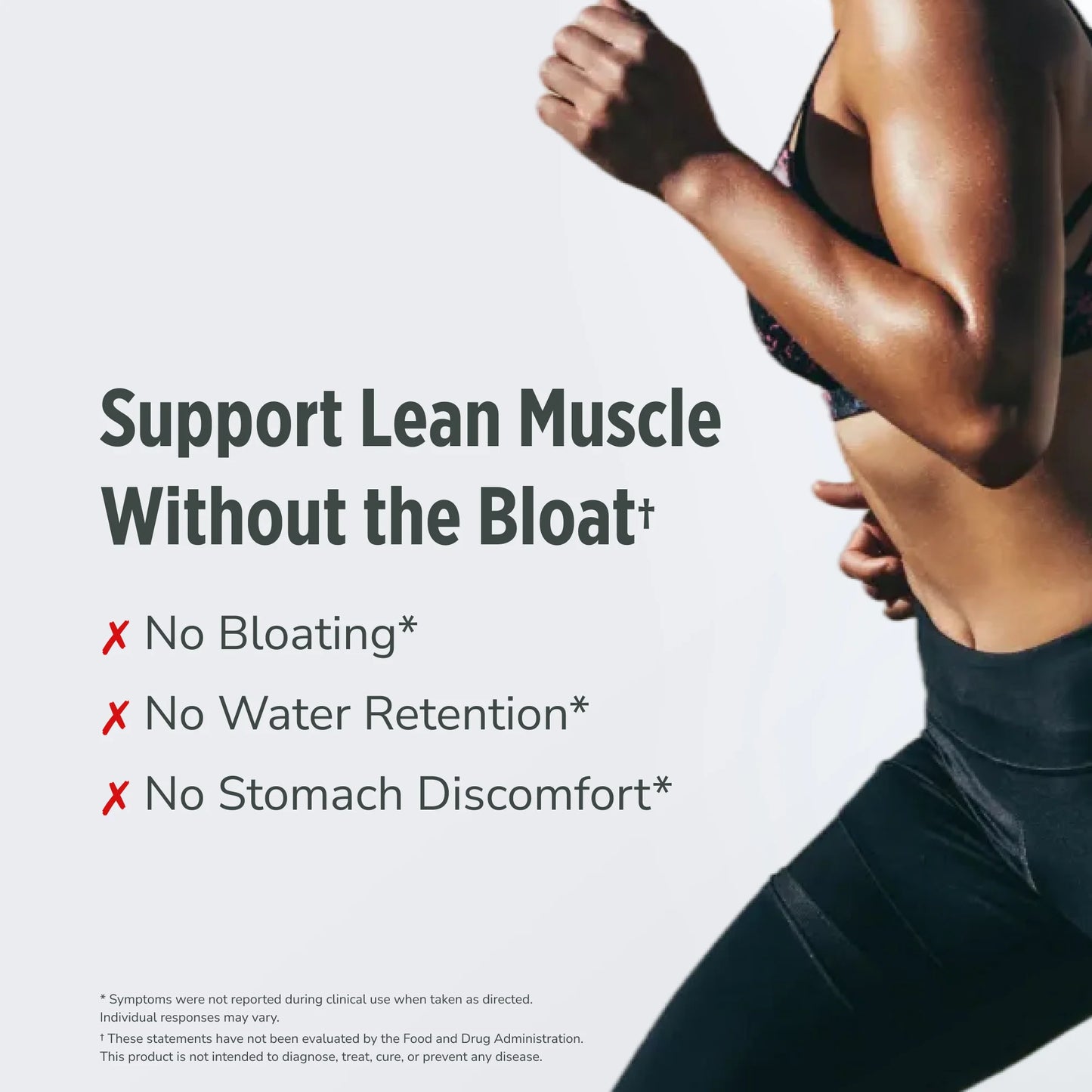 
                  
                    Advertisement for CON-CRĒT Creatine HCl that supports lean muscle growth with text about benefits on a light gray background.
                  
                