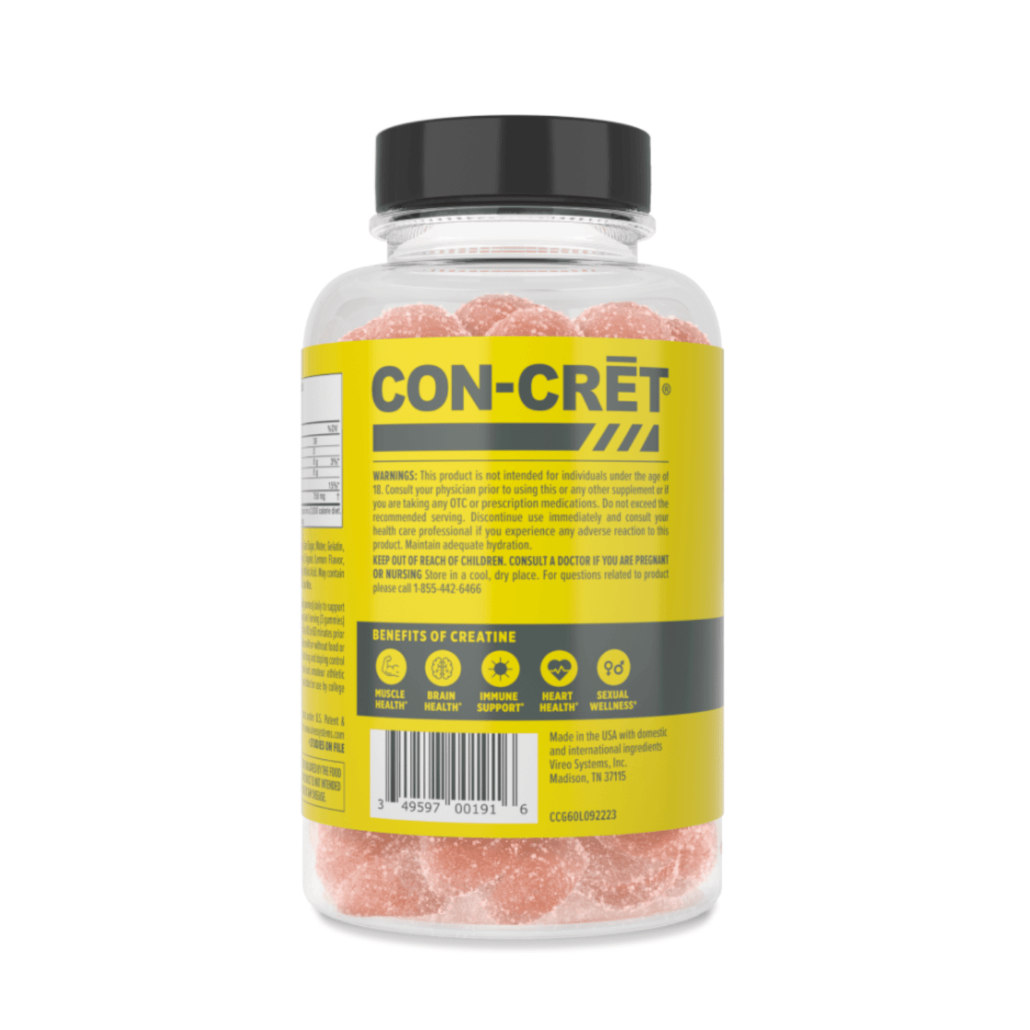 
                  
                    Creatine Gummies - CON-CRĒT Creatine HCl - 60 Count - CON-CRET Patented Creatine HCl
                  
                
