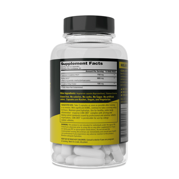
                  
                    CON-CRĒT®+ MUSCLE RECOVERY, Creatine HCl & Alpha-GEE®, Supports relief from Activity-Induced Pain and Inflammation - CON-CRET Patented Creatine HCl
                  
                